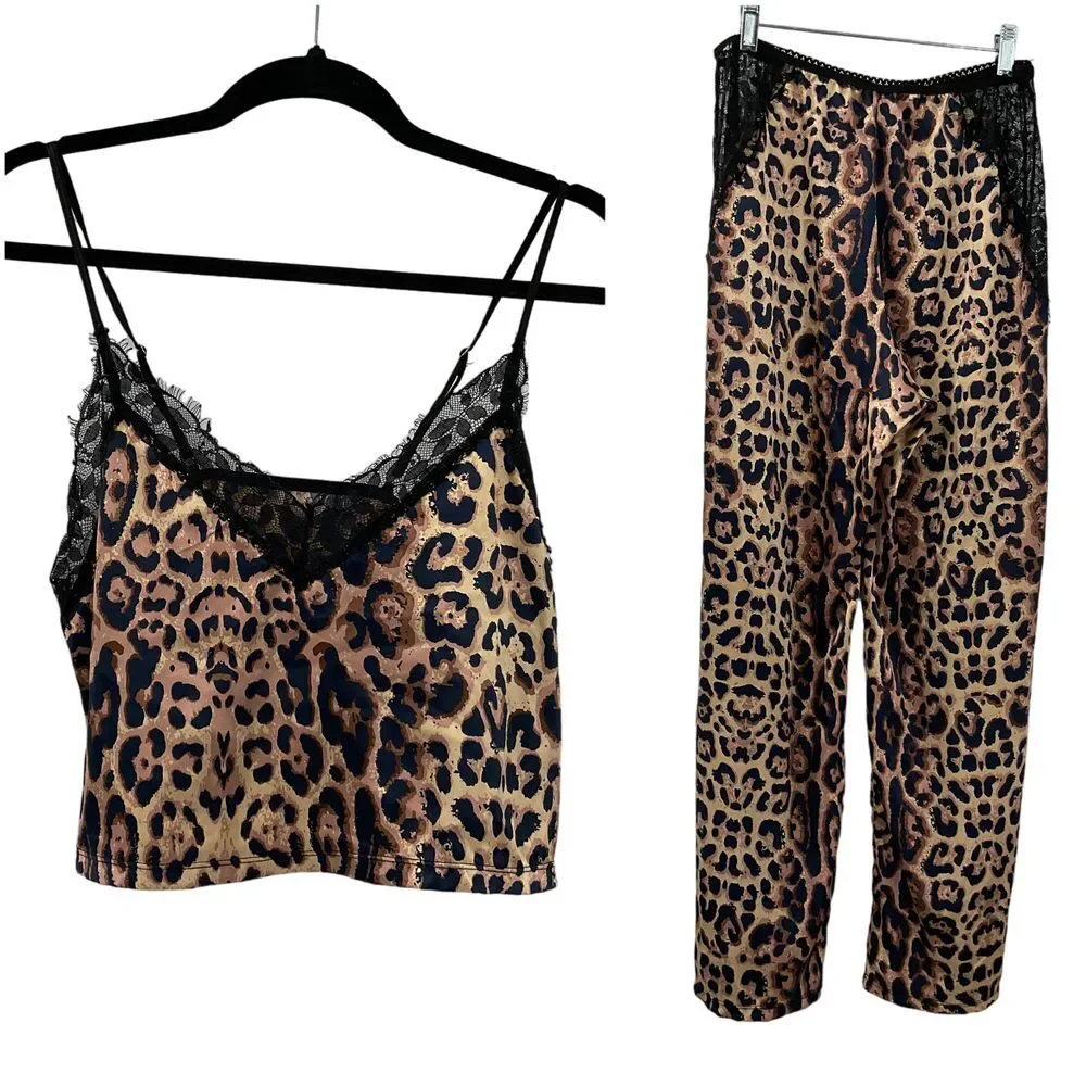 Seven till Midnight Leopard Print Cami &‎ Pant Sleep Set Size 1X/2X (Z93)